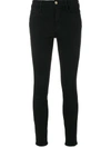 Frame High Rise Skinny Jeans In Black