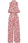 LELA ROSE Cropped layered floral-print cotton-blend jumpsuit,US 7789028783986833