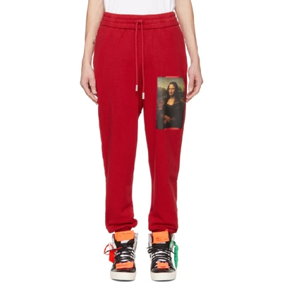 Off-white Monalisa Print Track Pants In Red