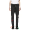 OFF-WHITE OFF-WHITE BLACK SLIM ZIP JEANS,OMYA004S188120261020