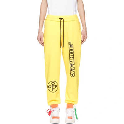 Off-white Contrast-graphic Sweatpants In Yellow