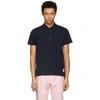 Thom Browne Logo-patch Short-sleeve Polo Shirt In Navy
