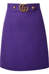 GUCCI Embellished wool and silk-blend skirt