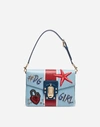 DOLCE & GABBANA LUCIA SHOULDER BAG IN PRINTED CALFSKIN WITH EMBROIDERY,BB6350AH659HCO41