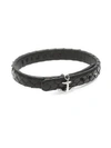 STINGHD Silver Anchor and Leather Bracelet