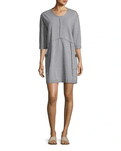 Neon Buddha Palma French Terry Cotton Dress, Plus Size In Sporty Grey