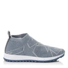 Jimmy Choo Norway Dusk Blue Knit And Silver Lurex Trainers In Dusk Blue/silver