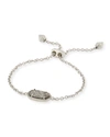 Kendra Scott Elaina Druzy-station Adjustable Bracelet In Silver