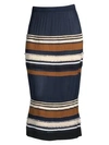 DEREK LAM Ribbed Stripe Midi Skirt