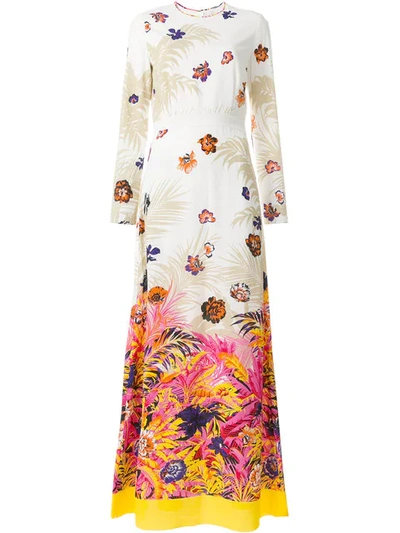 Msgm Long Length Floral Print Dress In Pink