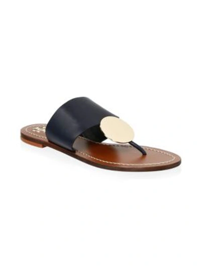 Tory Burch Patos Disk Leather Flat Slide Sandal In Multi