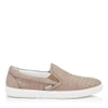 JIMMY CHOO GROVE OPAL CROCODILE PRINTED NUBUCK LEATHER SLIP ON TRAINERS,GROVECRK S