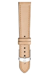 Michele 16mm Calfskin Leather Watch Strap In Tan