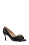 GUCCI QUEEN MARGARET BEE BOW POINTY TOE PUMP,496641BKO00