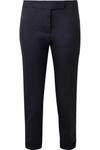 THOM BROWNE CROPPED WOOL-PIQUE SKINNY PANTS