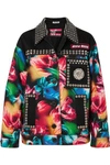 MIU MIU OVERSIZED EMBELLISHED PRINTED DENIM JACKET