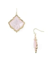 Kendra Scott Kirsten 14ct Gold-plated And Ivory Mother-of-pearl Drop Earrings In Blush/ Gold