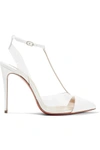 Christian Louboutin Nosy 100 Patent-leather And Pvc T-bar Pumps In White