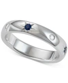 MARCHESA SAPPHIRE (1/5 CT. T.W.) & DIAMOND (1/10 CT. T.W.) WEDDING BAND IN 18K WHITE GOLD, CREATED FOR MACY'S