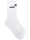 Balenciaga Logo Tennis Socks In White Black