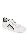 ALESSANDRO DELL'ACQUA STUDDED LEATHER LACE-UP SNEAKERS,0400087357866