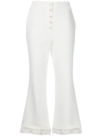 Proenza Schouler Flared Cropped Trousers In White