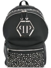 PHILIPP PLEIN studded front backpack,MBA0408PTE073N12657414