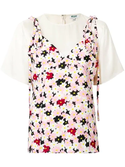 Kenzo Jackie Flowers Layered Top In Multicolour