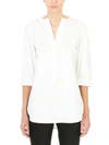 THEORY LOOSE FIT STRETCH WHITE COTTON SHIRT,10424736
