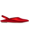 SIMONE ROCHA SIMONE ROCHA RED 5 POINTED SATIN FLATS,PMP10074412564409