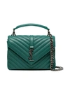 Saint Laurent Mittelgrosse 'college' Schultertasche - Grün In Green
