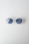 ACNE STUDIOS Oval sunglasses white clear/blue