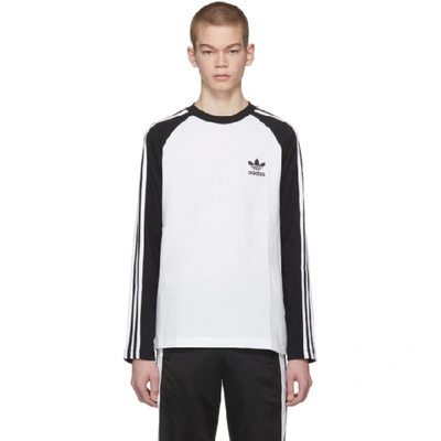 Adidas Originals Black & White Long Sleeve 3-stripes T-shirt