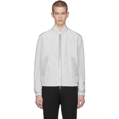 Neil Barrett Grey Reflective Sportswear Bomber Jacket