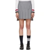 Thom Browne Pleated Wool Mini Skirt In Grey