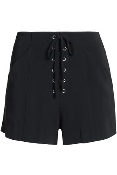 A.l.c Lace-up Crepe Shorts In Midnight Blue