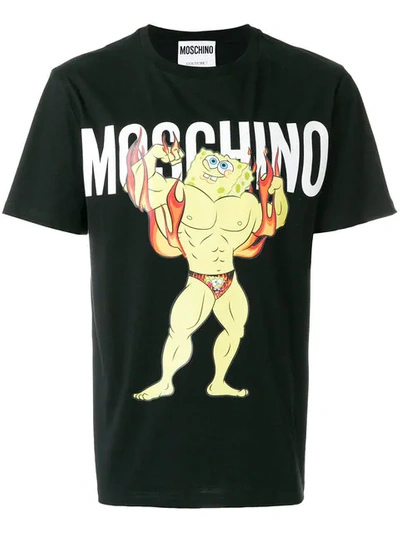 Moschino Spongebob Fire T-shirt - Black