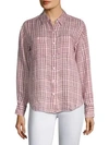 JOIE Lidelle Linen Plaid Shirt