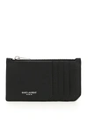 SAINT LAURENT GRAIN CALFSKIN CARDHOLDER,458589 BTY0N 1000