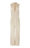 HENSELY PLUNGING SILK JUMPSUIT,SS18 WN022