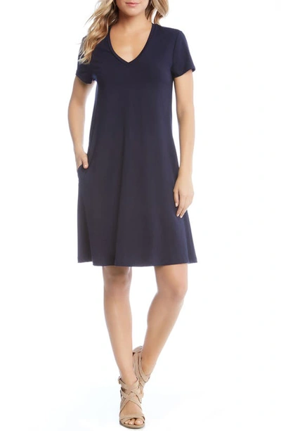 Karen Kane Quinn Pocket Shift Dress In Navy