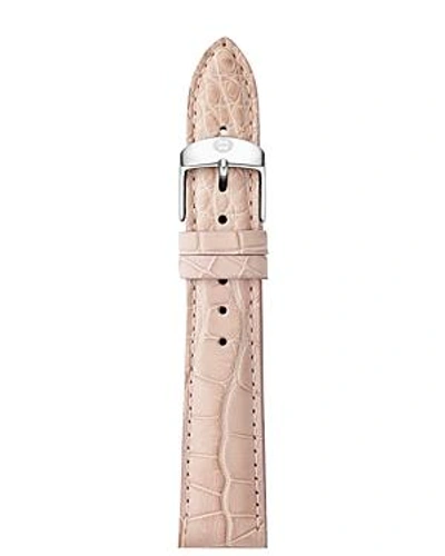 Michele Csx Or Deco Alligator Strap, 18mm In Blush Pink