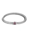 John Hardy Classic Chain Sterling Silver Lava Extra Small Bracelet With Pink Spinel In Pink/silver