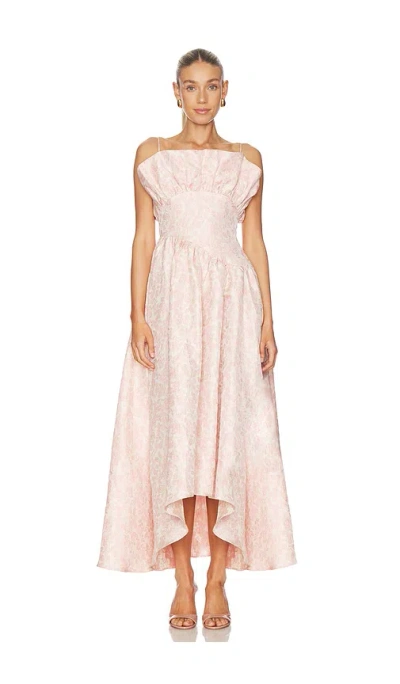 Elliatt Floralie Strapless Gown In Light Pink Multi