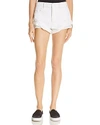 ALEXANDER WANG T T BY ALEXANDER WANG HIKE CUFFED DENIM SHORTS IN WHITE,4D994195CA