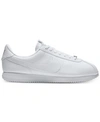 Nike Men's Cortez Basic Leather Casual Sneakers From Finish Line In White/white-wolf Grey-met