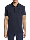 VERSACE EMBROIDERED COTTON POLO,0400097389589