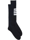 THOM BROWNE THOM BROWNE 4-BAR STRIPED SOCKS - BLACK,MAS022B0169012649969