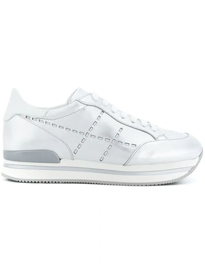 Hogan Lace-up Sneakers In Metallic