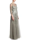 THEIA TULLE EMBELLISHED GOWN